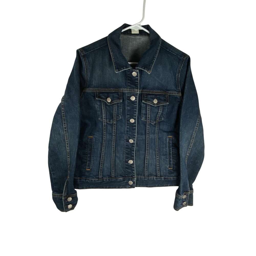 Vintage J.Crew Denim Jacket Womens Medium Blue Button Front Trucker Pockets